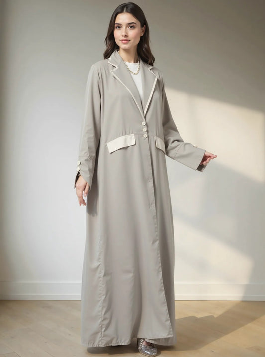 Elegant Blazer-Cut Abaya with Matching Headscarf