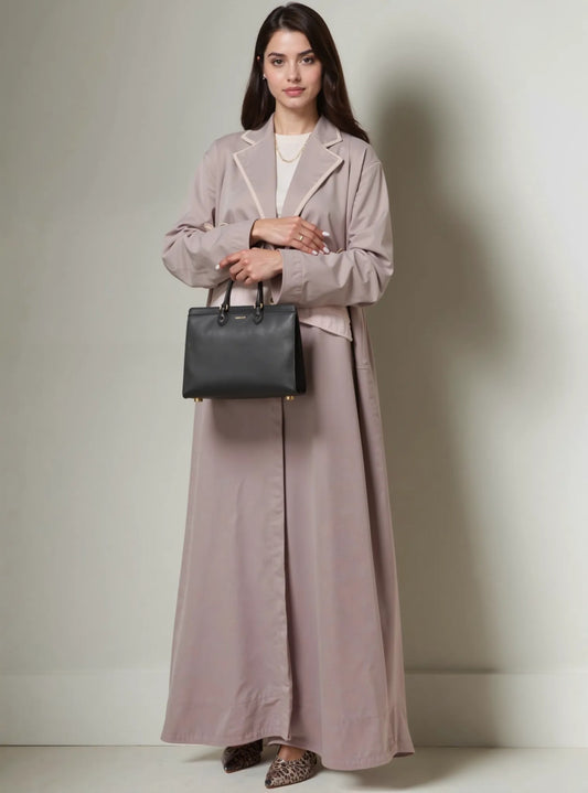 Elegant Blazer-Cut Abaya with Matching Headscarf