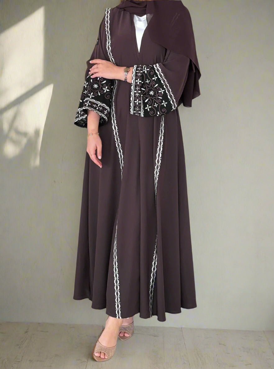 Abaya with elegan design & Matching Headscarf