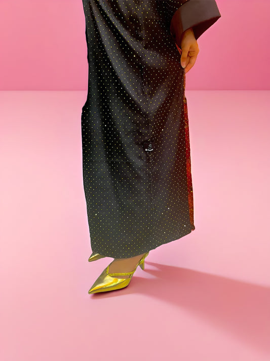 Eid Stone Work Abaya with Net Fabric – Elegant Festive Wear