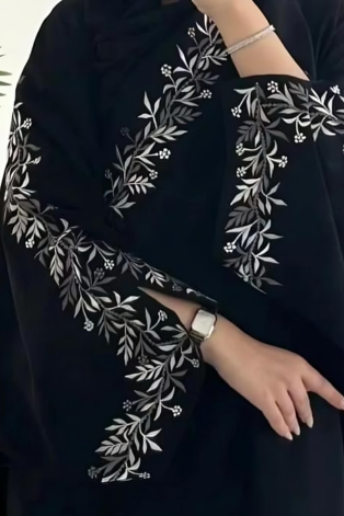 Black Embroidery Abaya