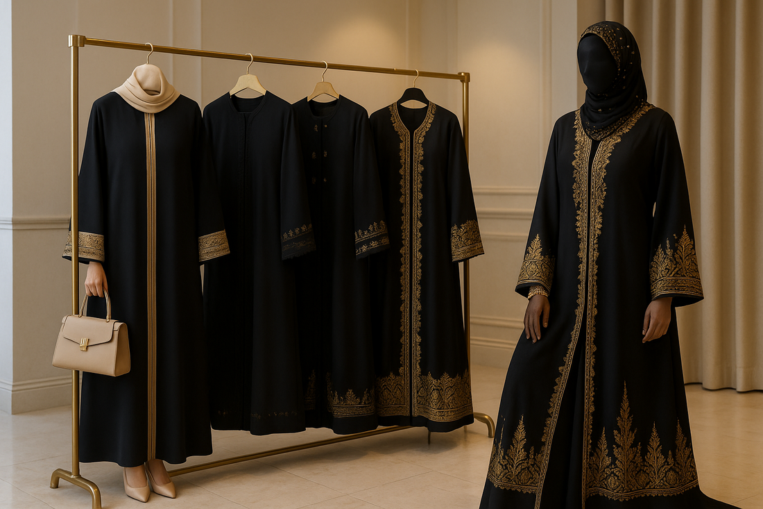 Elegant Black Abayas with Gold Embroidery for Formal Events