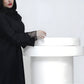 Black Button-Front Abaya with Mesh Cuff Detailing – Modest Elegance