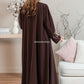 Tehzib  Brown Coat Abaya by Abayaboutique